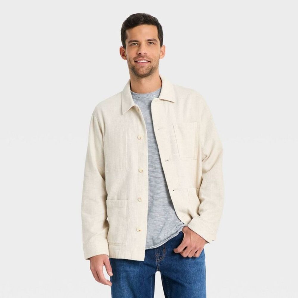 Goodfellow & Co - Men's Long Sleeve Collared Button-Down Shirt - Goo Natural